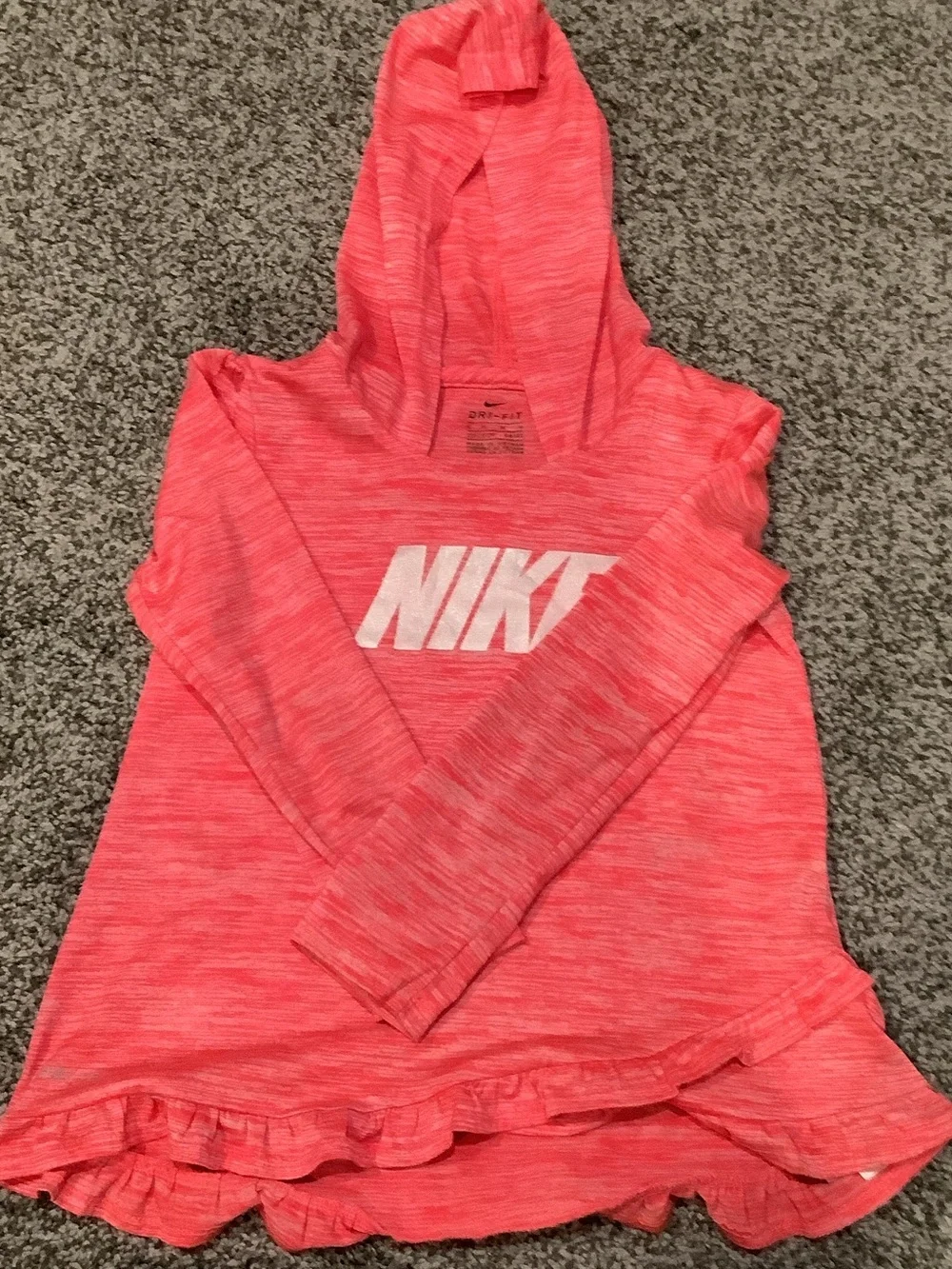 Nike Girls Coral Hooded Logo Sweatshirt